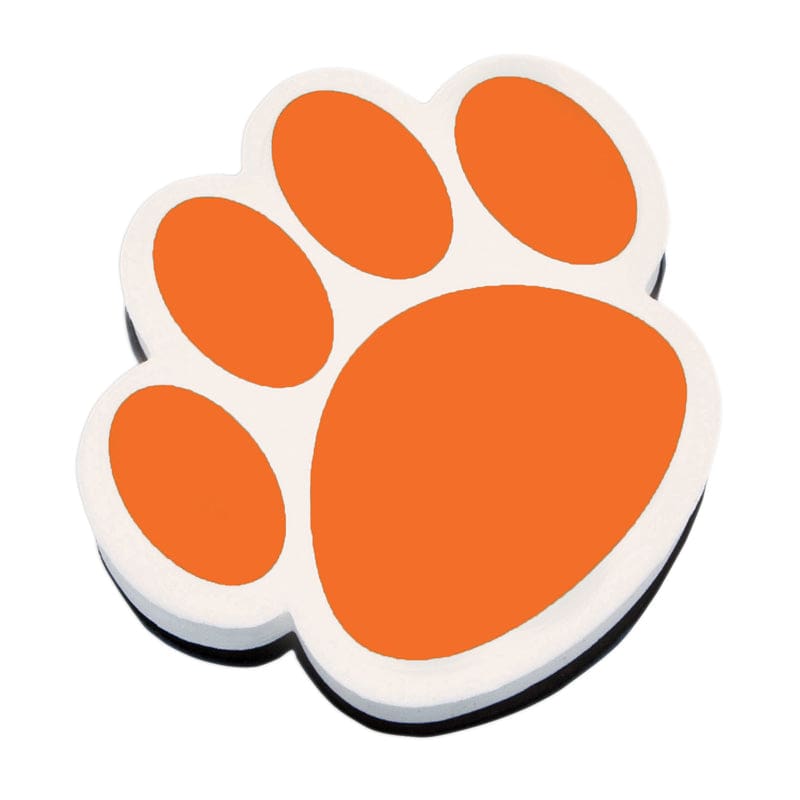 Magnetic Whiteboard Eraser Orange Paw (Pack of 10) - Erasers - Ashley Productions