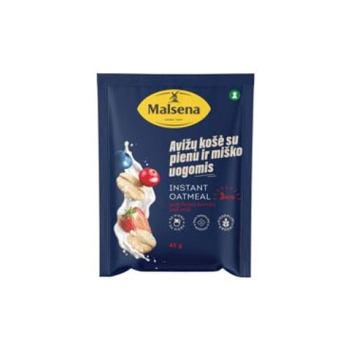 MALSENA Quickly Prepared Oatflakes Porridge with Forest Berries 1.59 oz. (45 g.) - Malsena