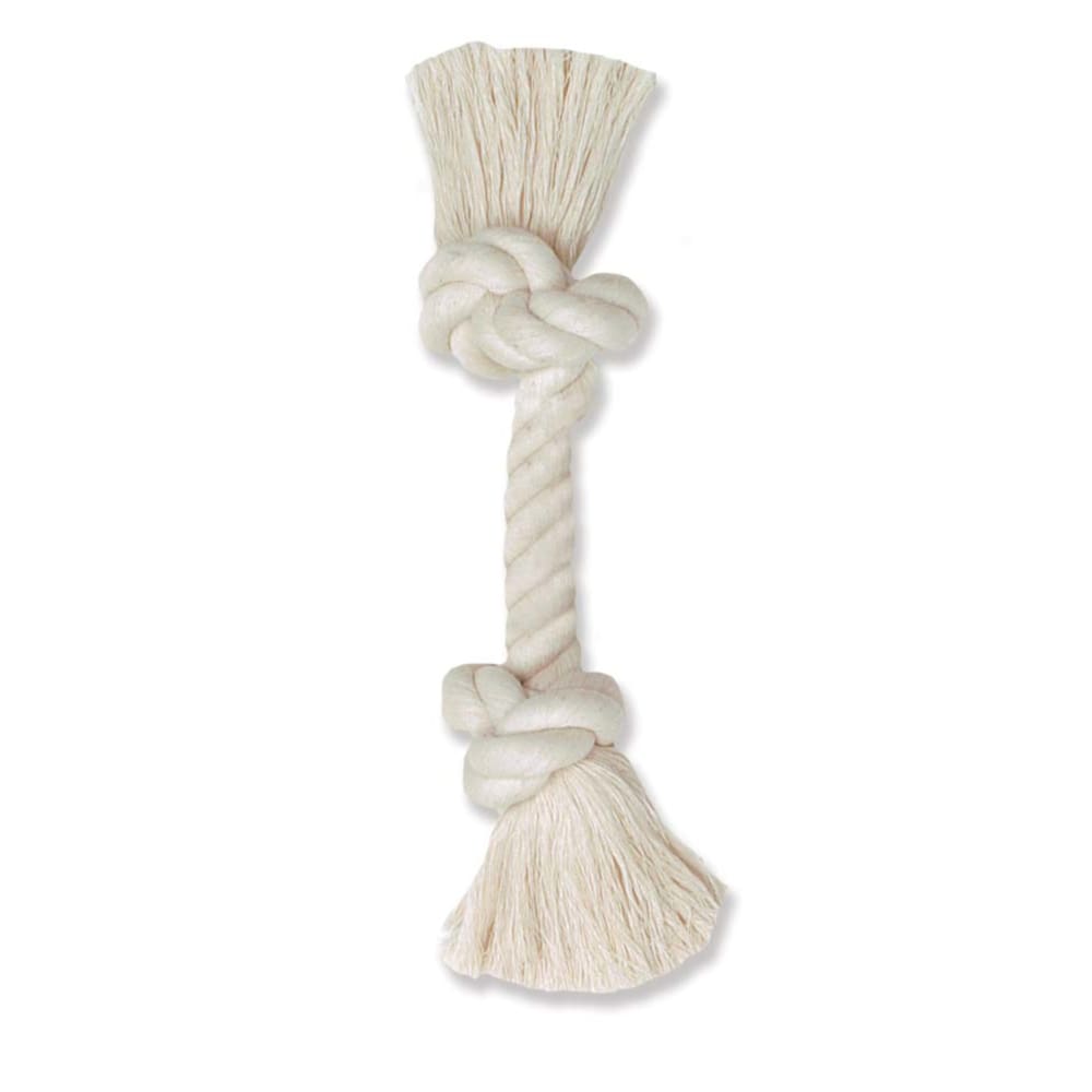Mammoth Pet Products 100% Cotton Rope Bone 2 Knots Rope Bone White 6 in Mini - Pet Supplies - Mammoth Pet