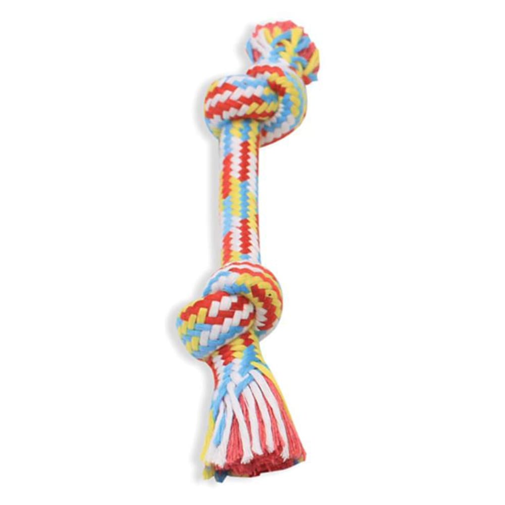 Mammoth Pet Products Braidys Rope Bone Dog Toy 2 Knots Rope Bone Assorted 9 in Small - Pet Supplies - Mammoth Pet