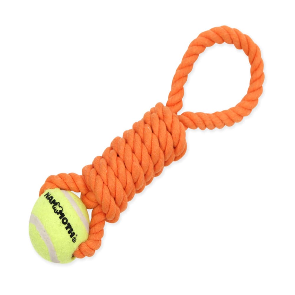 Mammoth Pet Products Twister Pull Tug w-Ball Dog Toy Orange; 1ea-SM; 10 in - Pet Supplies - Mammoth Pet