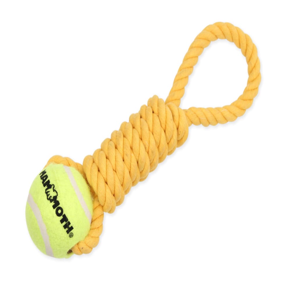 Mammoth Pet Products Twister Pull Tug w-Ball Dog Toy Yellow; 1ea-MD; 12 in - Pet Supplies - Mammoth Pet