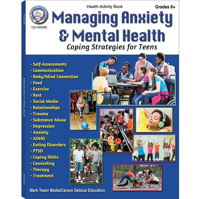 Managing Anxiety & Mental Health Workbook Grades 6-12 (Pack of 6) - Self Awareness - Carson Dellosa Education