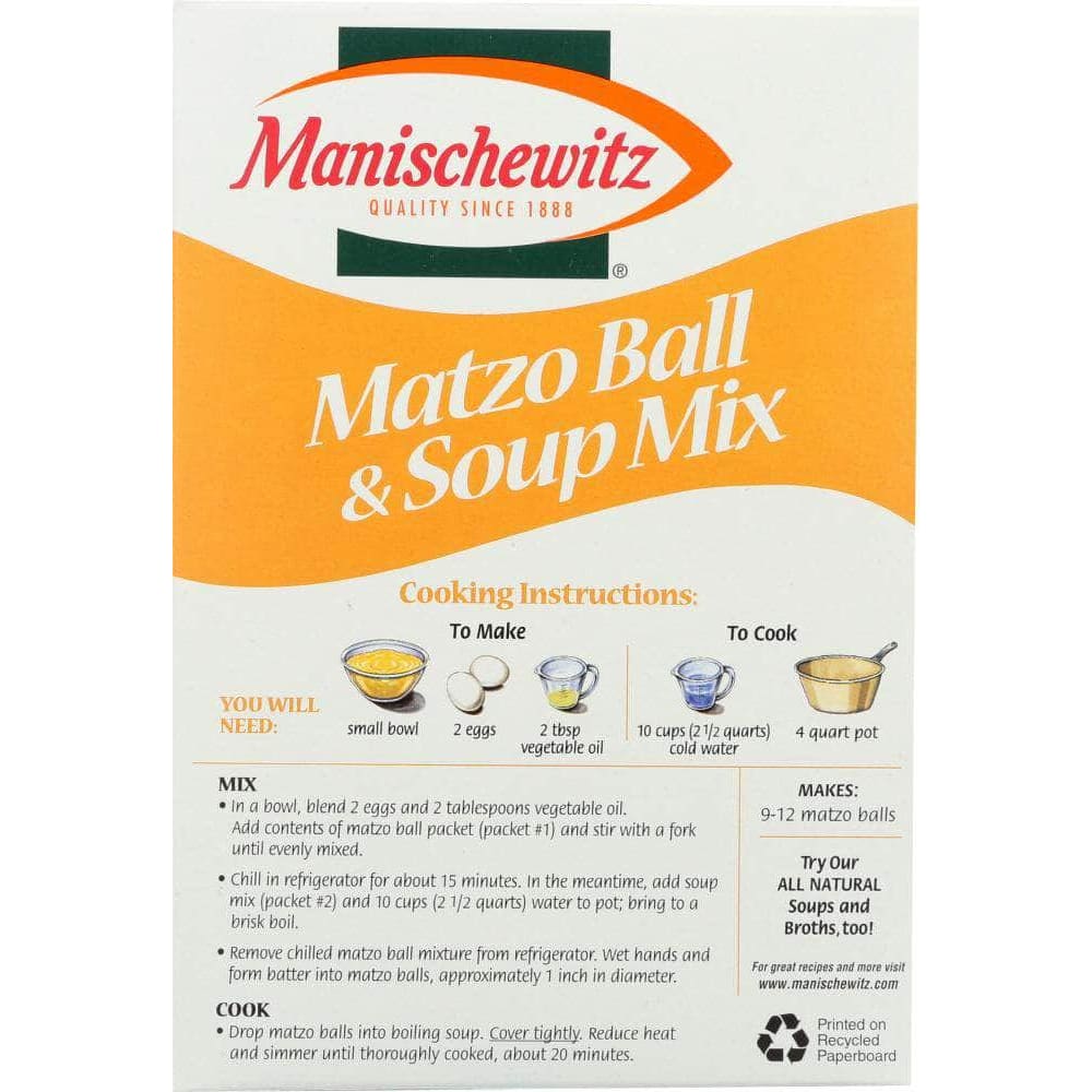 Manischewitz Manischewitz Matzo Ball & Soup Mix, 4.5 Oz