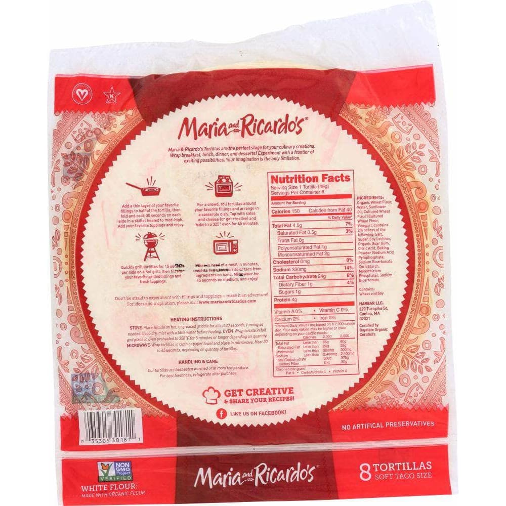 Maria And Ricardos Maria & Ricardos White Flour Tortillas, 13.50 oz