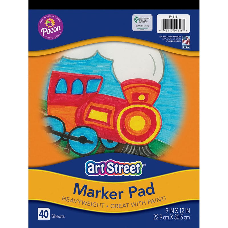 Marker Pad White 40 Sheets 9X12 (Pack of 12) - Art - Dixon Ticonderoga Co - Pacon