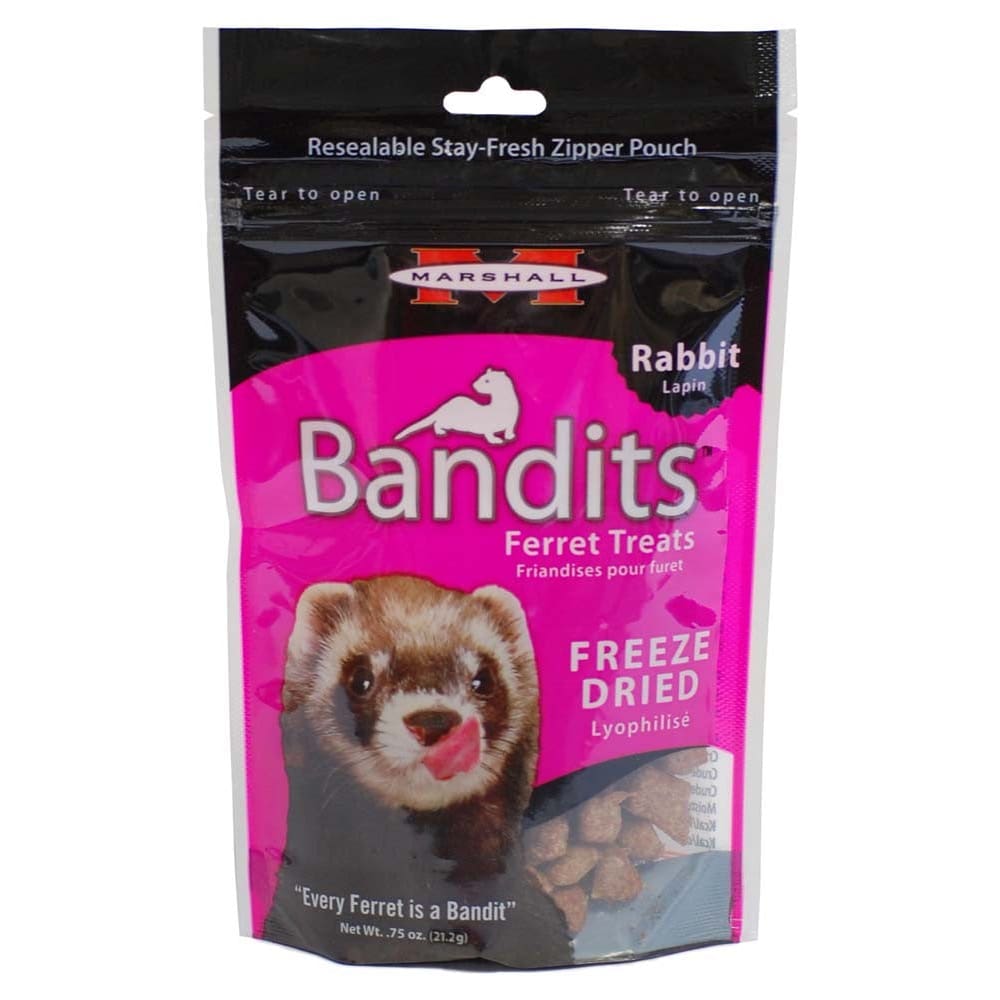 Marshall Pet Products Bandits Freeze-Dried Ferret Treat Rabbit 0.75 oz - Pet Supplies - Marshall