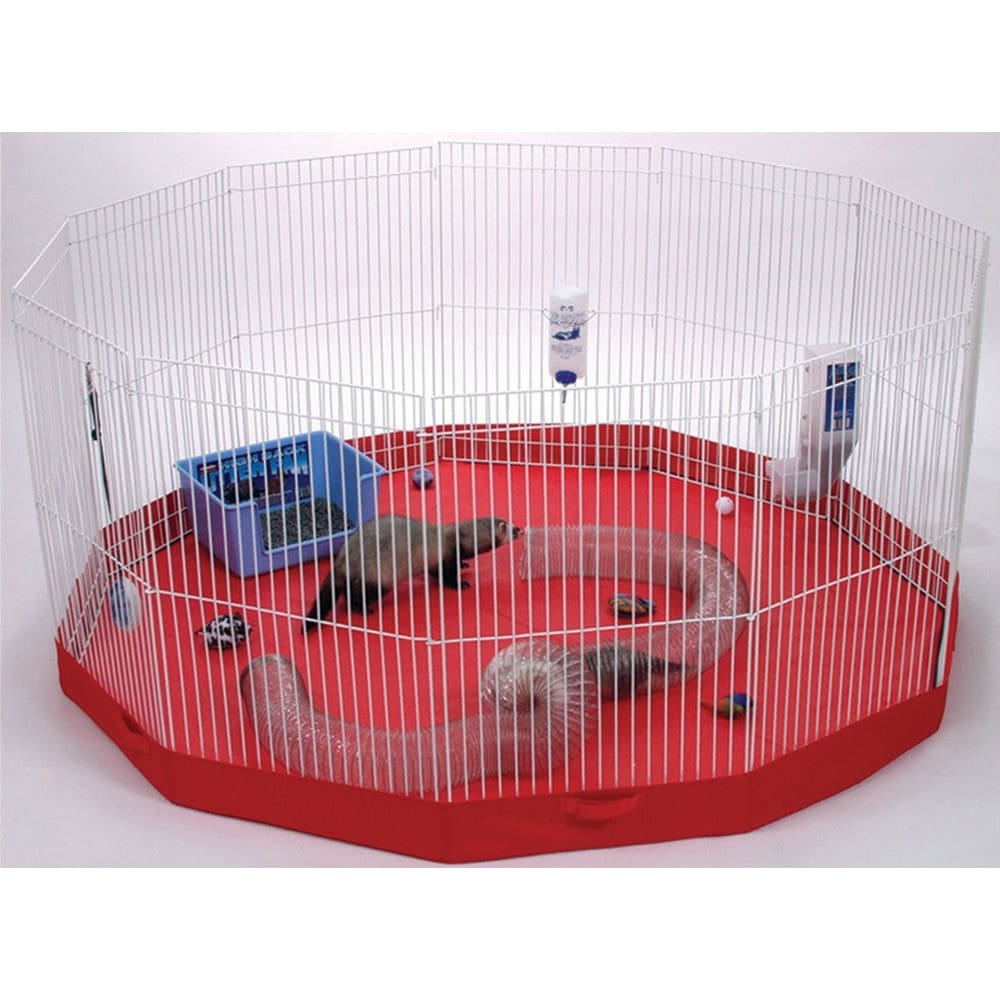 Marshall Pet Products Small Animal Play Pen Mat Red 11 Panel - Pet Supplies - Marshall