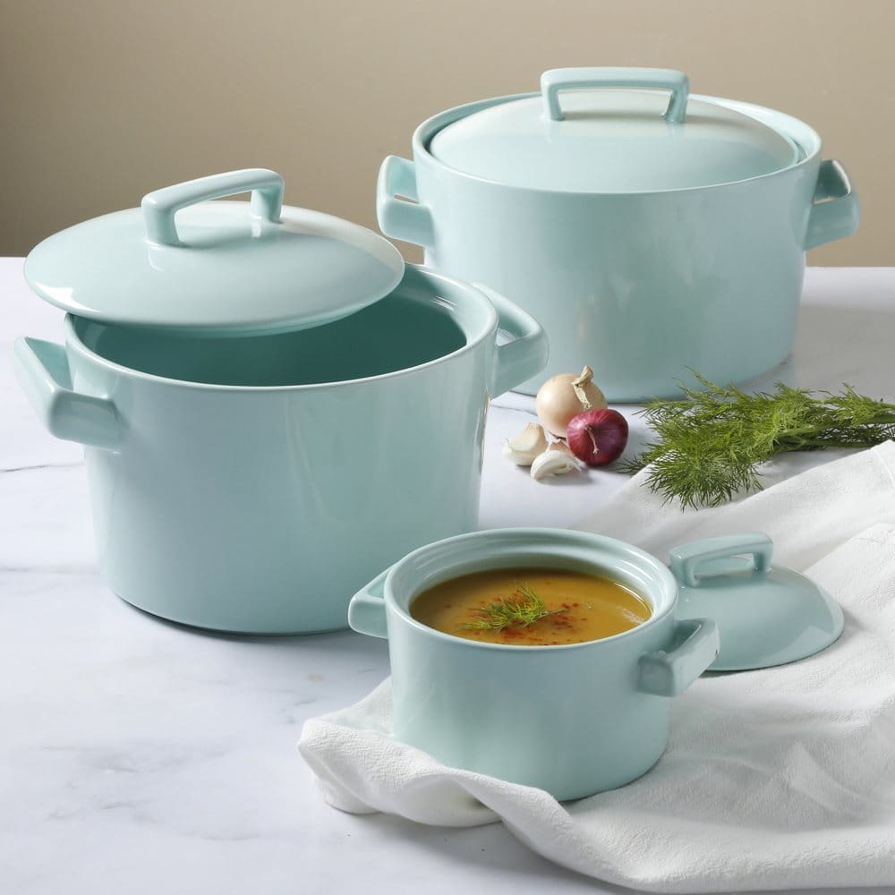 Martha Stewart 6-Piece Martha Blue Casserole Set with Lids - Bakeware - Martha Stewart