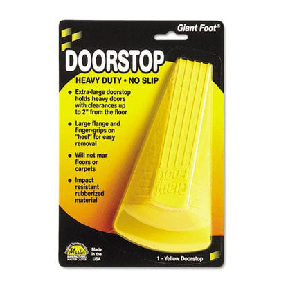 Master Caster Giant Foot Doorstop No-slip Rubber Wedge 3.5w X 6.75d X 2h Safety Yellow - Janitorial & Sanitation - Master Caster®