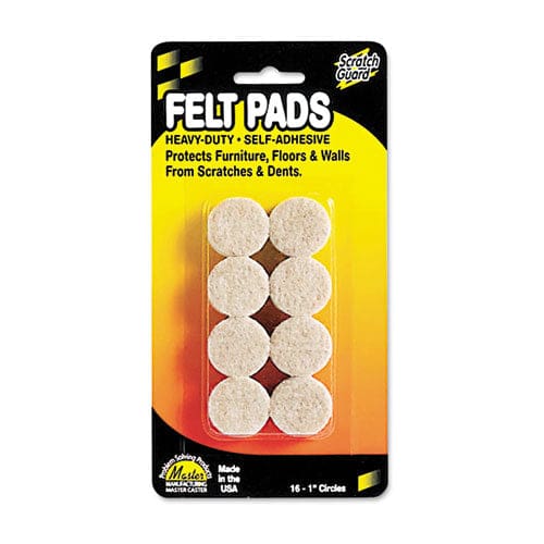 Master Caster Scratch Guard Felt Pads 1 Dia Circular Beige 16/pack - Furniture - Master Caster®