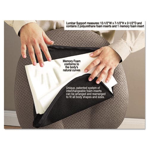 Master Caster The Comfortmakers Deluxe Lumbar Support Cushion Memory Foam 12.5 X 2.5 X 7.5 Black - Furniture - Master Caster®