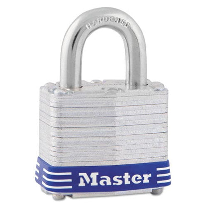 Master Lock Four-pin Tumbler Lock Laminated Steel Body 1.56 Wide Silver/blue 2 Keys - School Supplies - Master Lock®