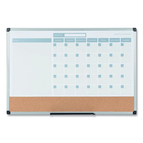 MasterVision 3-in-1 Calendar Planner 36 X 24 White Surface Silver Aluminum Frame - School Supplies - MasterVision®