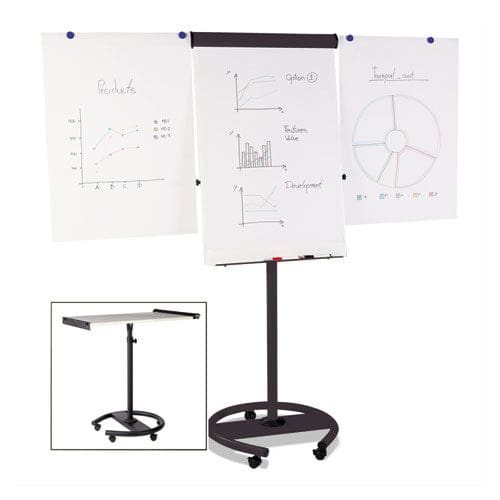 MasterVision 360 Multi-use Mobile Magnetic Dry Erase Easel 27 X 41 White Surface Black Steel Frame - School Supplies - MasterVision®