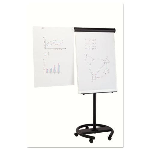 MasterVision 360 Multi-use Mobile Magnetic Dry Erase Easel 27 X 41 White Surface Black Steel Frame - School Supplies - MasterVision®