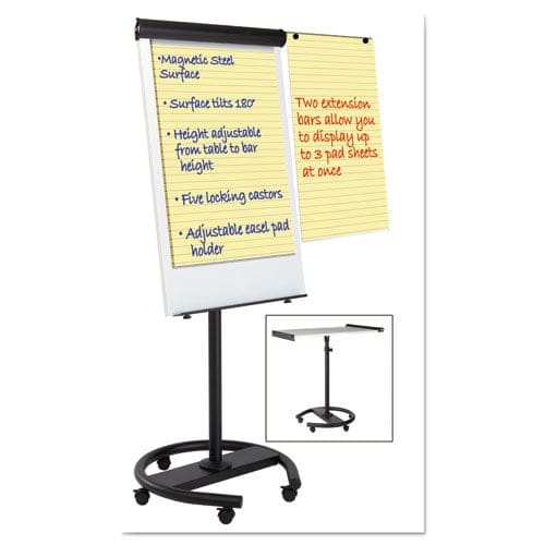 MasterVision 360 Multi-use Mobile Magnetic Dry Erase Easel 27 X 41 White Surface Black Steel Frame - School Supplies - MasterVision®