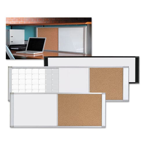 MasterVision Combo Cubicle Workstation Dry Erase/cork Board 36 X 18 Natural/white Surface Aluminum Frame - School Supplies - MasterVision®