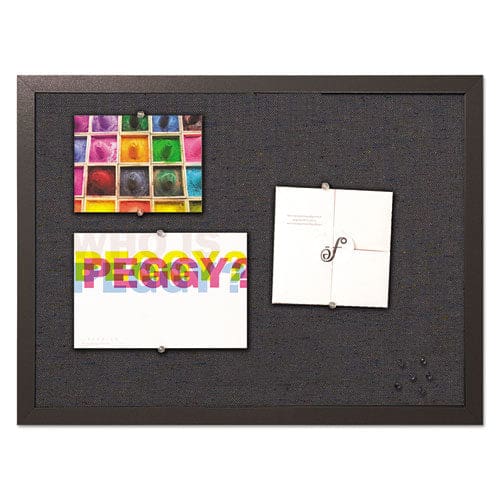 MasterVision Designer Fabric Bulletin Board 24 X 18 Black Surface Black Mdf Wood Frame - School Supplies - MasterVision®