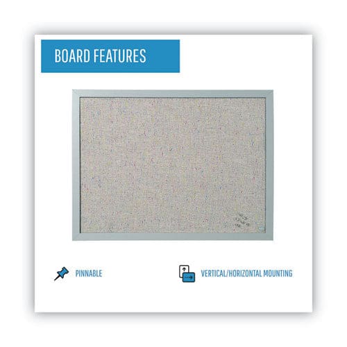 MasterVision Designer Fabric Bulletin Board 24 X 18 Gray Surface Gray Mdf Wood Frame - School Supplies - MasterVision®