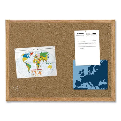 MasterVision Earth Cork Board 36 X 24 Natural Surface Oak Wood Frame - School Supplies - MasterVision®