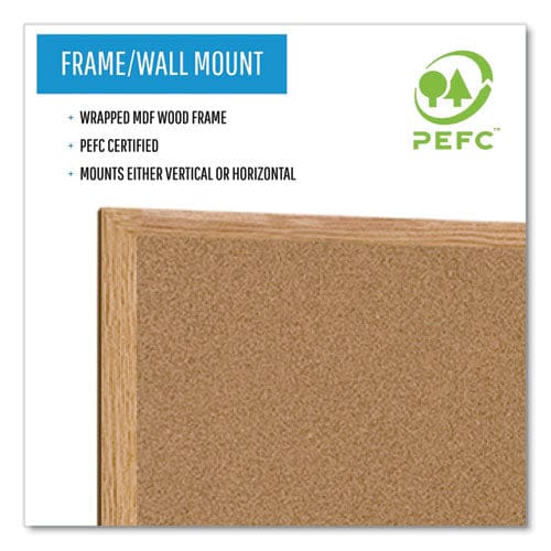 MasterVision Earth Cork Board 72 X 48 Natural Surface Oak Wood Frame - School Supplies - MasterVision®