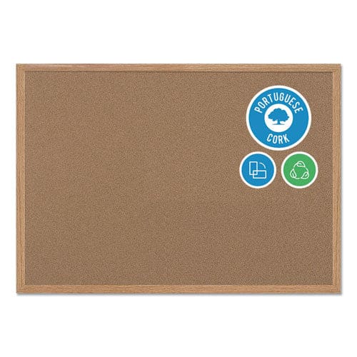 MasterVision Earth Cork Board 72 X 48 Natural Surface Oak Wood Frame - School Supplies - MasterVision®