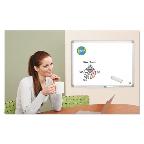 MasterVision Earth Silver Easy-clean Dry Erase Board 36 X 24 White Surface Silver Aluminum Frame - School Supplies - MasterVision®