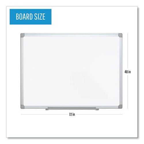 MasterVision Earth Silver Easy-clean Dry Erase Board Reversible 72 X 48 White Surface Silver Aluminum Frame - School Supplies -