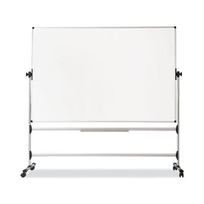 MasterVision Earth Silver Easy Clean Mobile Revolver Dry Erase Boards 36 X 48 White Surface Silver Steel Frame - School Supplies -