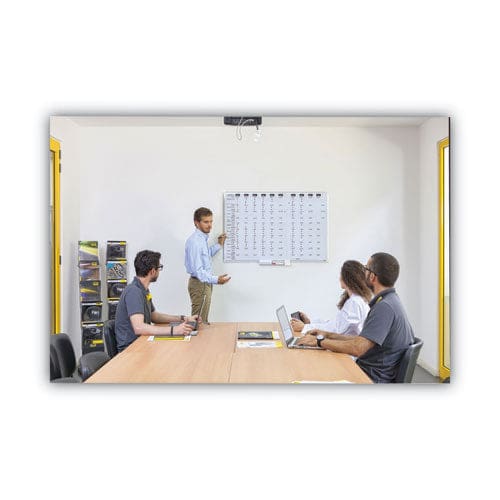 MasterVision Gridded Magnetic Steel Dry Erase Planning Board 1 Grid 72 X 48 White Surface Silver Aluminum Frame - School Supplies -