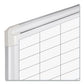 MasterVision Gridded Magnetic Steel Dry Erase Planning Board 1 X 2 Grid 72 X 48 White Surface Silver Aluminum Frame - School Supplies -