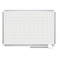 MasterVision Gridded Magnetic Steel Dry Erase Planning Board 1 X 2 Grid 72 X 48 White Surface Silver Aluminum Frame - School Supplies -