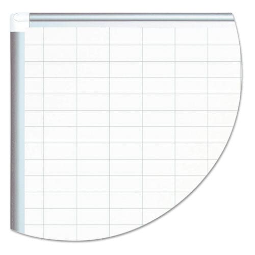 MasterVision Gridded Magnetic Steel Dry Erase Planning Board With Accessories 1 X 2 Grid 36 X 24 White Surface Silver Aluminum Frame -