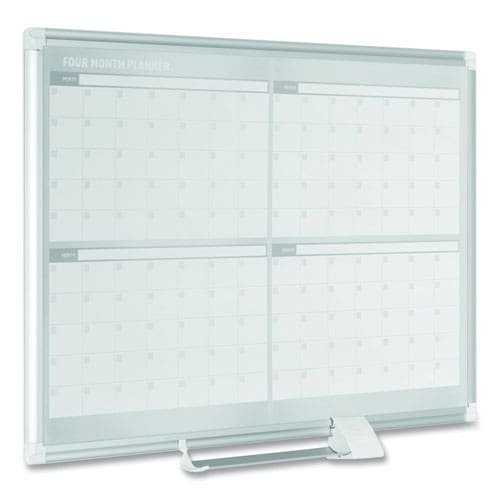 MasterVision Magnetic Dry Erase Calendar Board Four Month 48 X 36 White Surface Silver Aluminum Frame - School Supplies - MasterVision®