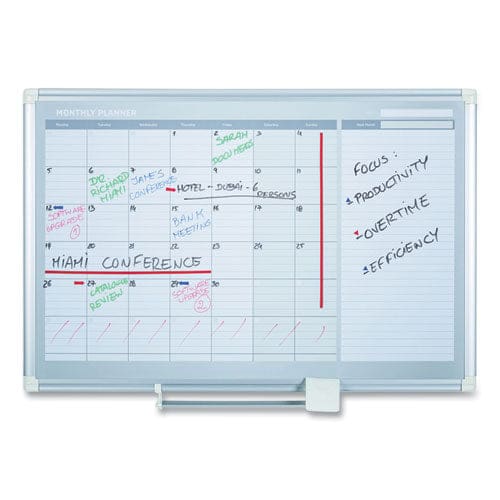 MasterVision Magnetic Dry Erase Calendar Board One Month 36 X 24 White Surface Silver Aluminum Frame - School Supplies - MasterVision®