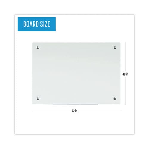 MasterVision Magnetic Glass Dry Erase Board 72 X 48 Opaque White Surface - School Supplies - MasterVision®