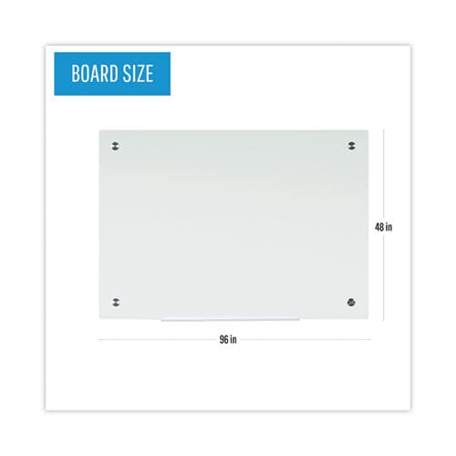 MasterVision Magnetic Glass Dry Erase Board 98 X 52 Opaque White Surface - School Supplies - MasterVision®