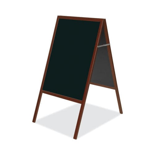 MasterVision Magnetic Wet Erase Board 25 X 35 45 Tall Black Surface Cherry Wood Frame - School Supplies - MasterVision®