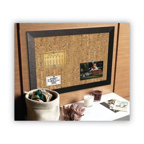 MasterVision Natural Cork Bulletin Board 24 X 18 Natural Surface Black Wood Frame - School Supplies - MasterVision®