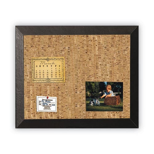 MasterVision Natural Cork Bulletin Board 24 X 18 Natural Surface Black Wood Frame - School Supplies - MasterVision®