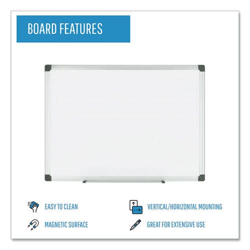 MasterVision Porcelain Value Dry Erase Board 48 X 96 White Surface Silver Aluminum Frame - School Supplies - MasterVision®