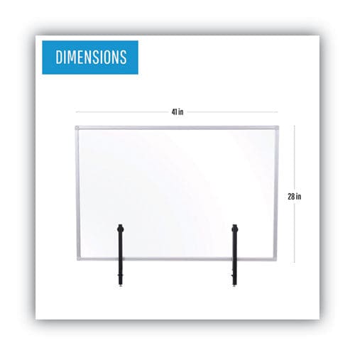 MasterVision Protector Series Glass Aluminum Desktop Divider 40.9 X 0.16 X 27.6 Clear - Furniture - MasterVision®