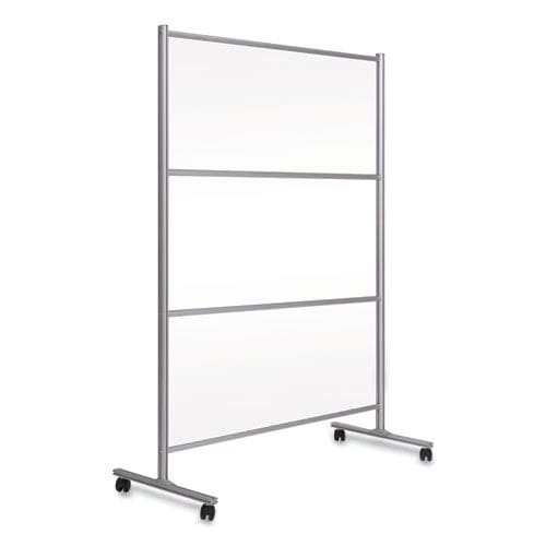 MasterVision Protector Series Mobile Glass Panel Divider 49 X 22 X 69 Clear/aluminum - Furniture - MasterVision®