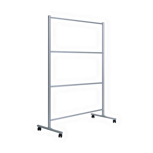 MasterVision Protector Series Mobile Glass Panel Divider 49 X 22 X 69 Clear/aluminum - Furniture - MasterVision®