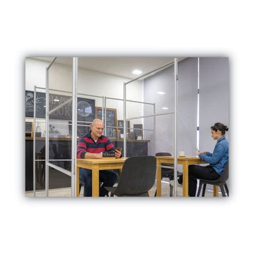 MasterVision Protector Series Mobile Glass Panel Divider 49 X 22 X 69 Clear/aluminum - Furniture - MasterVision®