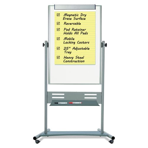 MasterVision Revolver Easel 35.4 X 47.2 80 Tall Easel Vertical Orientation White Surface Silver Aluminum Frame - School Supplies -