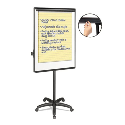 MasterVision Silver Easy Clean Dry Erase Mobile Presentation Easel 44 To 75.25 High - School Supplies - MasterVision®