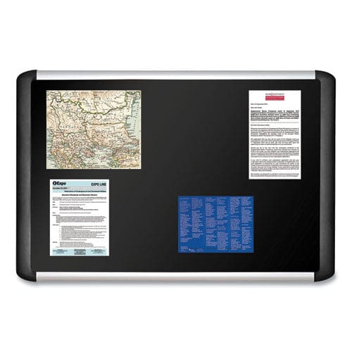 MasterVision Soft-touch Bulletin Board 96 X 48 Black Fabric Surface Aluminum/black Aluminum Frame - School Supplies - MasterVision®