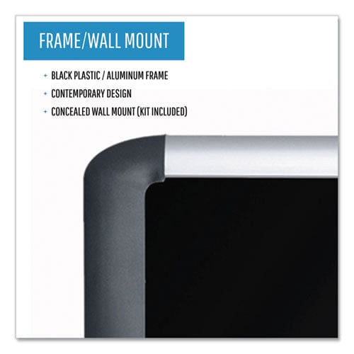 MasterVision Soft-touch Bulletin Board 96 X 48 Black Fabric Surface Aluminum/black Aluminum Frame - School Supplies - MasterVision®